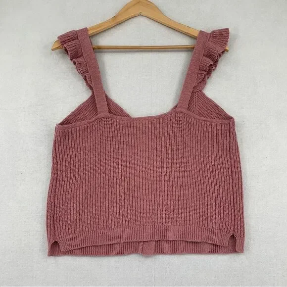 Madewell Knit Ruffle Strap Tank NWOT M - Picture 3 of 9